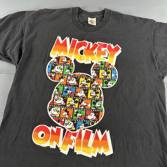 Other - VTG Mickey Mouse Shirt Mens XL Black "On Film" Single Stitch 90's USA